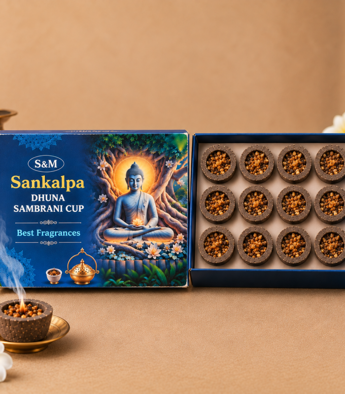 Premium Dhuna Sambrani Cup – 12 Pieces Box